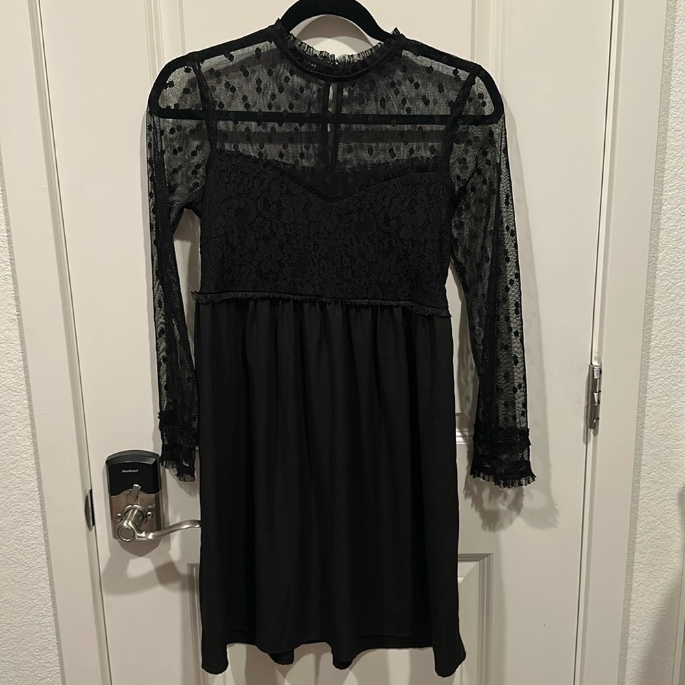 Zara Lace Black Mini Dress Size S